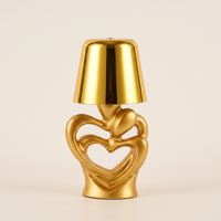 Decorative Heart-Embrace Table Lamp Compact Heart Shaped Table Lamp Ambient Light Cute for Nightstand