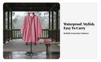 Hooded Rain Poncho Adjustable Hood Waterproof Poncho Jacket Lightweight for Men
