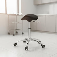 Swivel Saddle Stool Wheeled Ergonomic Saddle Chair Postural Support Height Adjustable Stool for Dentists