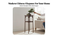 Tall Wooden Flower Stand Sturdy Wood Construction Unrestricted Standing Pot Riser Floor-Standing Versatile for Living Room