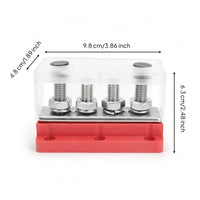 High Current M10 Busbar Shielding Bus Bar Terminal Block with Studs Bus Bar with Cover Sturdy for Electricians