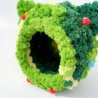 Polyester Budgie Bed for Winter Breeding, 17cm Hanging Avian Bed with Hook, Green and Yellow Gradient Budgie Bed for Small Parakeet Cage Accessory