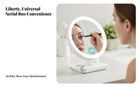 Double-Sided Lighted Mirror Lighted Enlarging Mirror Battery-Operated Vanity Accessory for Makeup Users, Women, Dressing Table, Bedroom