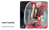 Lightweight Mini Mesh Cosmetic Pouch Multipurpose Portable Makeup Bag Easy to Clean for Travelers, Students, Daily Use, Bathroom, Handbag
