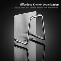 Bathroom Sink Organizer and Sponge Rack for Countertop, Stainless Steel Drain with Holder Suction for Kitchen