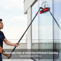 Multi-Functional Solar Panel Cleaning Brush Soft Bristles Solar Panel Cleaning Brush Kit Adjustable Angle Head Telescoping Window Washing Kit Long-Lasting Construction for Professional Cleaners, Maintenance Workers, RV Owners, Glass Panes, Outdoor
