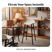 Industrial Aesthetic Saddle Seat Bar Stool Modern Design Backless Saddle Stool Sturdy Frame Counter Chair Built-in Footrest for Homeowners, Adults, Business Owners, Cafe, Kitchen, Dining Area