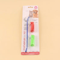 Dog Toothbrush and Cat Toothbrush Set for Fresh Breath, Dual-Head Tooth Brush for Plaque Removal, 4 Pack with Finger Toothbrush, Oral Cleaning