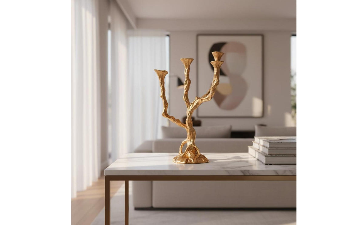Multi-Arm Candle Holder Artistic Design Multi Arm Candle Stand Stable Base Table Ornament