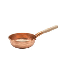 Copper Pot with Wooden Handle Thickened Saucepan Solid for Home Cooks