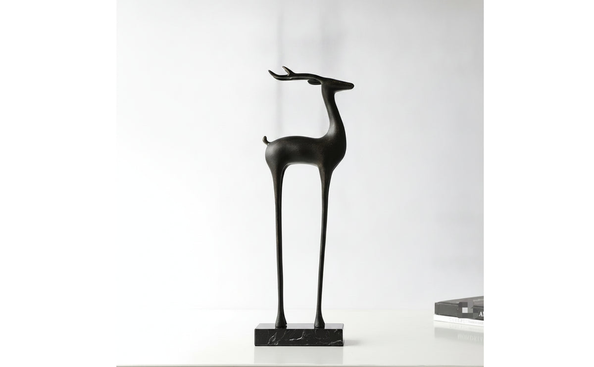 Deer Figurine with Pedestal Modern Deer Figurine Sculptural Sculpture for Clean Design Aficionados, Art Lovers, Tabletop, Entryway, Shelf