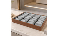Multi-Slot Watch Tray with 24 Slots Velvet-Lined Watch Display Tray Soft Thin for Retail Counter