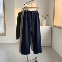 Women's Trousers High Waist Straight Leg Cropped Design, Ladies for Casual Office Wear, Structured Fit