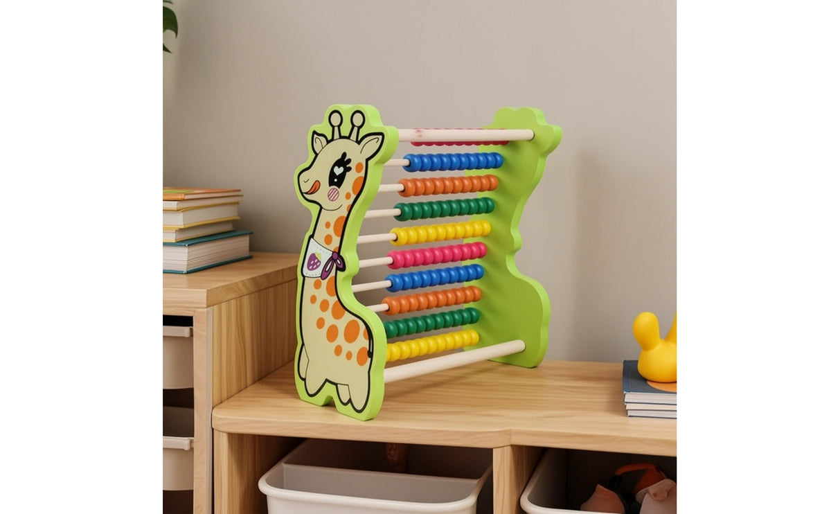 Wooden Abacus with Beads Colorful Wooden Counting Frame with Beads Bead Frame Hands-on Educational Toy Traditional
