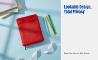 Lockable Plush Notebook, Cute Soft Notebook with Pen, Student Gift, Random Color