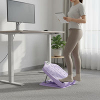 Non-Slip Base Calf Stretcher Board Stable Triangular Structure Leg Stretching Pedal with Timer Padded Heel Rest for Athletes, Kids, Home Gym