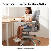 Support Ergonomic Kids Chair Multifunctional Kids Ergonomic Chair Easy Assembly Flip-up Armrests for Students, Boys, Girls, School, Bedroom, Home