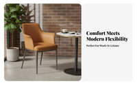 Modern Minimalist Design Upholstered Armchair Ergonomic Back Support Upholstered Contoured Chair High-Density Cushioning Lounge Seating Sturdy Frame for Interior Designers, Apartment Dwellers, Hotel, Restaurant, Waiting Area, Office