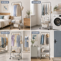 Factory Clothing Store Display Rack Stainless Steel Movable Shelf