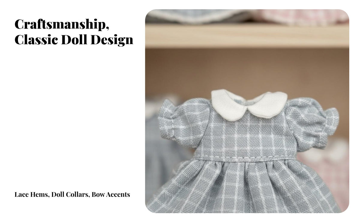 Doll Clothes Lace Trim 1/12 Scale Clothes 1/12 Scale Doll Dress Set for Hobbyists, Dollhouse Play