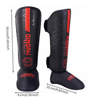 Ankle Protection Shin Guards with Instep Guard Secure Fit Muay Thai Shin Guards Pre-Curved Design for Training, Sparring, Combat Arts Class