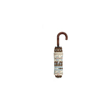 Cartoon-Style Three-Fold Umbrella Matching Sleeve Printed Umbrella Light Blue Handheld Shade Geometric Border