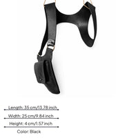 PU Leather Cosplay Bag Vintage Style Crossbody Bag Buckle Hardware Fashion Accessory Adjustable Strap for Cosplayers