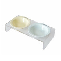 Ceramic Pet Bowl with Simple to Clean to Clean Acrylic Bowl Stand Dishwasher Raised Feeding Station for Cats, Kittens