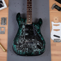 Double-Cutaway Replacement Guitar Body Standard Size Guitar Body with Neck Pocket Sturdy Pre-Drilled for Luthiers