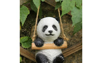 Animal Swing Ornament Jute Rope Hanging Animal Decor Swing Seat Decor Painted Cute Hanging Sculpture Outdoor Use for Yard