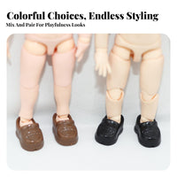 Doll Shoes British Design 1/12 Scale Shoes Effortless to Wear Design Miniature Uniform Loafers for Display, Toy Photography
