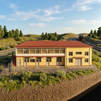 4 Pieces Architectural Railway Station Model Kit Miniature HO Scale Building Model Realistic Station Platform Compatible for Hobbyists