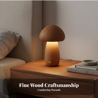 Adjustable Brightness Wooden Toadstool Lamp Stepless Dimming Toadstool Lamp Portable for Children, Babies, Bedroom, Living Room, Nursery