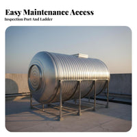Stainless Metal Water Tank Horizontal Water Storage Tank Thickened Wall for Homeowners, Farmers, Outdoor, Garden Irrigation, Farms