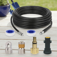 High Pressure Washer Hose with Nozzle Flexible Sewer Jetting Hose with Adapter Concentrated for Plumbers