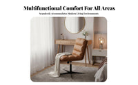 Thickened Cushion Armless Vanity Chair Minimalist Design Armless Channel-Tufted Swivel Seat Space Saving Office Furniture Easy Assembly for Makeup Users, Home Workers, Students, Bedroom, Study Room