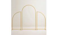 3 Pieces Gold Backdrop Arch Stand Elegant Arch Backdrop Stand Cylindrical Wedding Arches Slim for Event Decorators, Weddings, Parties, Photo Booths