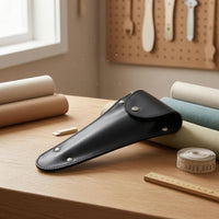 Safeguarding Leather Scissor Sheath Snap Closure Tailoring Scissor Pouch Stitched Edges Blade Cover Pouch Tapered for Tailors, Garment Makers, Sewists