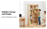 Large Capacity Multi-Tier Display Rack Minimalist Design 6-Tier Exposed Bookcase Multifunctional Use Storage Furniture Sturdy Construction for Students, Homeowners, Apartment Dwellers, Study Room, Bedroom, Hallway, Entryway