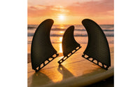 3 Pieces Matte Surfing Fins with Honeycomb Pattern Ultralight Thruster Fins Controlled Surfboard Fin Low-Profile for Surfers