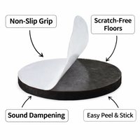 Felt Self-Adhesive Anti-Scratch Floor Protector, Silent Felt Furniture Leg Pads for Hardwood Floors