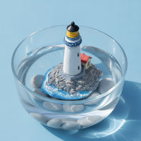Resin Miniature Lighthouse Ornament Nautical Miniature Lighthouse Mediterranean Whimsical for Terrarium