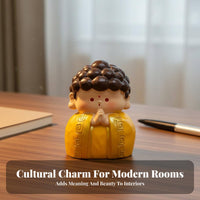 God of Wealth Figurine Traditional Symbol Cute Chinese God Statue Desktop Resin Figure Vivid Features Resin Deity Miniature