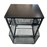 Rolling File Cabinet with Wheels Under Desk Storage Cart Lockable Casters Mobile Printer Stand