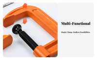 Adjustable G-Clamp Sturdy Woodworking G-Clamp High-Carbon Steel for DIY Enthusiasts, Metalworkers, Workshop, Home Repair, Assembly