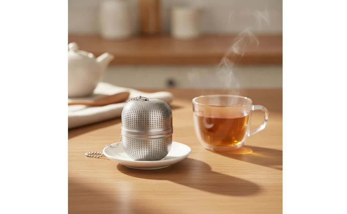 Food-Grade Loose Leaf Tea Infuser Reusable Tea Infuser with Chain Screw Lid for Office