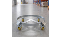 Drum Base with Swivel Casters Low-Profile Steel Drum Moving Base Portable for Factories