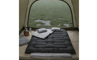 Quilted Double Sleeping Bag Insulated Sleeping Bag with Hood Heavyweight Bedding Roomy for Tent Stays