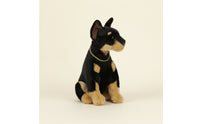 Doberman Stuffed Realistic Doberman Stuffed Animal Stuffed Dog with Collar Lifelike Soft for Children, Room Decor, Desk Display