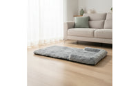 Three-Fold Pet Mat Padded Soft-Pile Dog Mat with Raised Edge Soft Foldable Pet Bed for Pets, Dogs, Indoor, Floor, Sofa